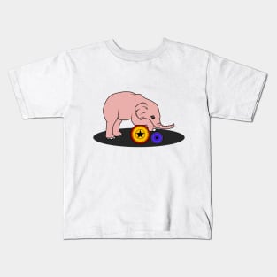 Elephant baby with a ball from the circus Kids T-Shirt